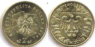монета Польша 2 злотых 2004