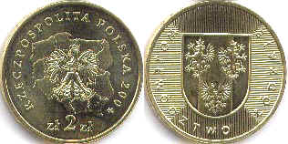 монета Польша 2 злотых 2004