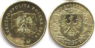 монета Польша 2 злотых 2004