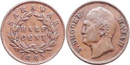 монета Саравак 1/2 цента 1863 монета Саравак 1/2 цента 1863