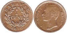 монета Саравак 1/4 цента 1870 монета Саравак 1/4 цента 1870