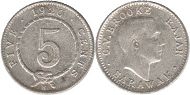 монета Саравак 5 центов 1920 монета Саравак 5 центов 1920