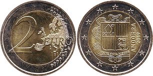 pièce Andorre 2 euro 2019