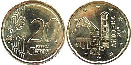 pièce Andorre 20 euro cent 2019