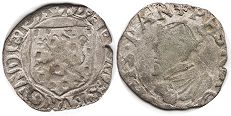 piece Burgundy (Franche-Comte) denier 1593