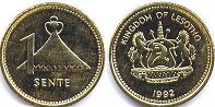 монета Лесото 1 сенте 1992