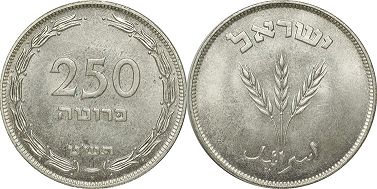 монета Израиль 250 пруто 1949 монета Израиль 250 пруто 1949