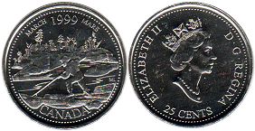 pièce de monnaie canadian commémorative pièce de monnaie 25 cents 1999