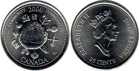 pièce de monnaie canadian commémorative pièce de monnaie 25 cents 2000