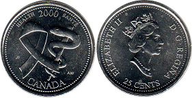 pièce de monnaie canadian commémorative pièce de monnaie 25 cents 2000