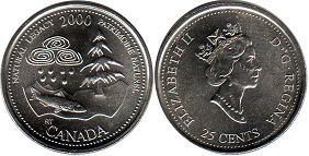 pièce de monnaie canadian commémorative pièce de monnaie 25 cents 2000