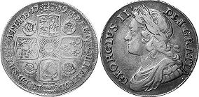 monnaie UK vieille 1 shilling 1739