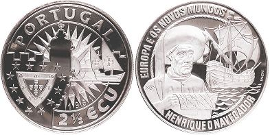 pièce Portugal 2.5 ecu 1991