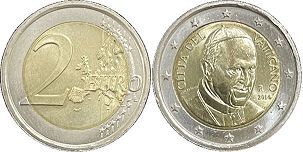 pièce Vatican 2 euro 2014