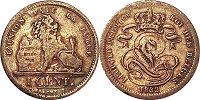 pièce Belgique 1 centime 1833