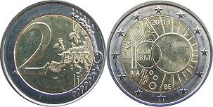 pièce Belgique 2 euro 2013