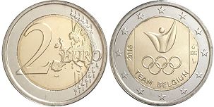 pièce Belgique 2 euro 2016