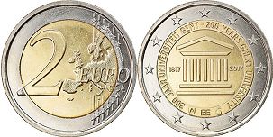 pièce Belgique 2 euro 2017