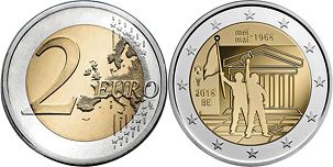 pièce Belgique 2 euro 2018