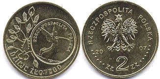 монета Польша 2 злотых 2007