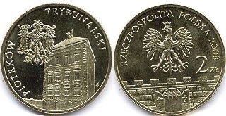 монета Польша 2 злотых 2008