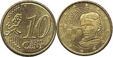 pièce de monnaie Croatie 10 euro cent 2023