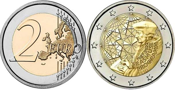 монета Эстония 2 евро 2022 монета Эстония 2 евро 2022