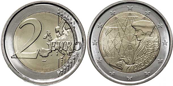 монета Италия 2 евро 2019 монета Италия 2 евро 2022