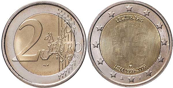 монета Люксембург 2 евро 2010 монета Люксембург 2 евро 2009