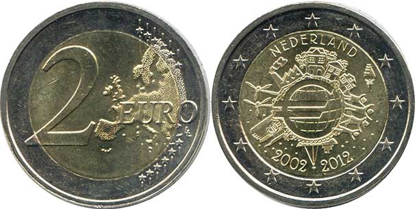 монета Нидерланды 2 евро 2012 монета Нидерланды 2 евро 2012