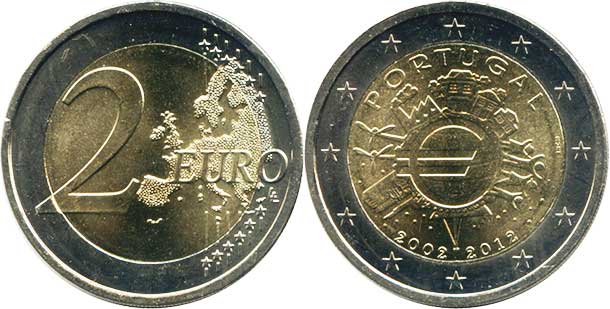 монета Португалия 2 евро 2012 монета Португалия 2 евро 2012