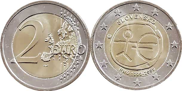 монета Словакия 2 евро 2009 монета Словакия 2 евро 2009