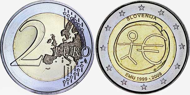 монета Словения 2 евро 2009 монета Словения 2 евро 2009