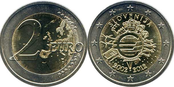 монета Словения 2 евро 2012 монета Словения 2 евро 2012