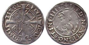 монета Австрия 6 крейцеров без даты (1521-1564)