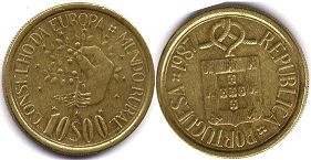 монета Португалия 10 эскудо 1987