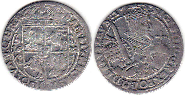 монета Польша орт 1622
