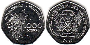 монета Сан-Томе и Принсипи 1000 добр 1997