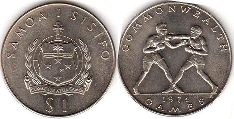 монета Самоа 1 тала 1974