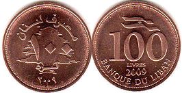 piece Lebanon 100 livres 2009