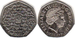 monnaie UK 50 pence 2011