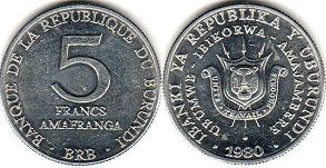 piece Burundi 5 francs