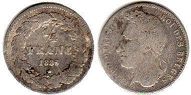 pièce Belgique 1/4 franc 1835