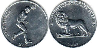 piece Congo 50 centimes 2002