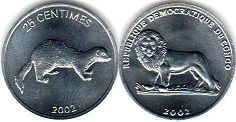 piece Congo 25 centimes 2002