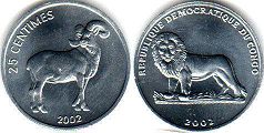 piece Congo 25 centimes 2002