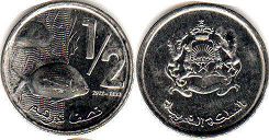 piece Morocco 1/2 dirham 2012