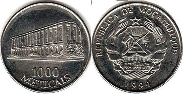 piece Mozambique 1000 meticais 1994