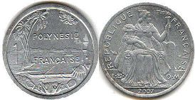 piece Polynésie Française 1 franc 2007