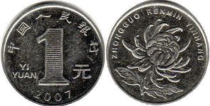 pièce chinese 1 yuan 2001